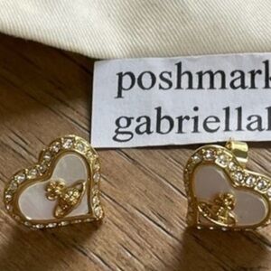Vivienne  Westwood Heart Saturn Stud Earrings